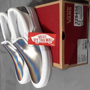 Vans Slip-On Pro Iridescent Silver & True White Sk